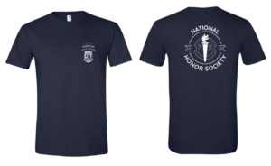 nhs tshirt with small logo on front of shirt and larger circular logo on the back of the shirt